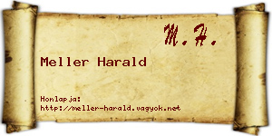 Meller Harald névjegykártya